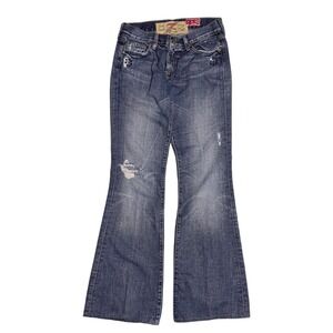 7 For All Mankind China Wall Bootcut Jeans Womens 28x31 Low Rise Flare Blue